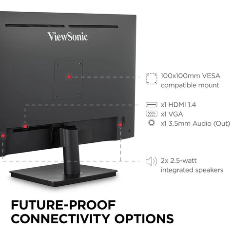 Rear view of 32 Inch IPS Monitor With Full HD 1080p, Thin Bezel Design, Built In Speakers, HDMI And VGA, Flicker Free Eye Care