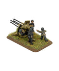 Badass 2cm Quad Flak Gun Platoon for 15mm WWII Miniatures, German soldiers with unassembled gun, Flames of War scale diorama