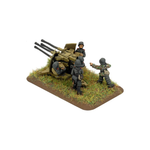 Badass 2cm Quad Flak Gun Platoon for 15mm WWII Miniatures, German soldiers with unassembled gun, Flames of War scale diorama