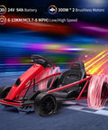24V Dual Motor Ride On Go Kart For Kids With Two 300W Motors 8 MPH Electric Toy Car in action on track