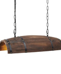 Rustic Resin Wine Barrel Pendant Lamp With Tree Grain Pattern, Vintage Kitchen Bar Ceiling Light Fixture For Cozy Farmhouse Vibe