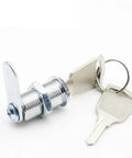 Compact 12mm Zinc Alloy Cam Lock For Cabinets And Drawers 25mm Length with two keys, ideal for home and office furniture.