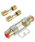 Heavy Duty 100 Amp In Line Fuse Holder with Agc Fuses 4 to 8 Gauge AWG Wire for Car Amps Stereos Boat Alarms Water Pumps including two glass fuses.