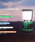Bright 1000 Lumen Rechargeable Go To Camping Lantern With 4400mAh Power Bank Green LED Tent Light