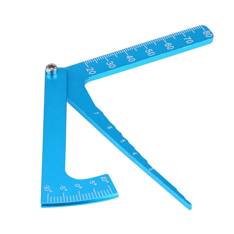 Dead Simple RC Camber Gauge And Toe Alignment Ruler For On Road Cars Rock Solid Build, blue aluminum measuring tool.