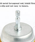 Six Piece Brass Wire Wheel Brush Set For Drill With One Quarter Inch Shank crimped cup hexagonal shank detail