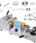Gemstone Polisher Grinder Buffer Machine For Jewelry Making with accessories, Mini Table Saw, 750W motor, 10000 RPM adjustable