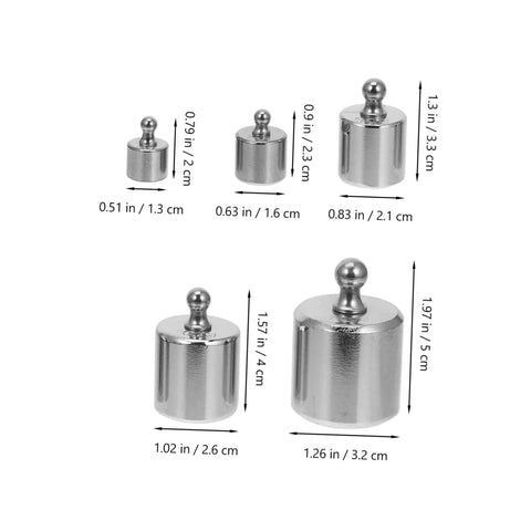 High Precision Calibration Weights For Digital Scales And Lab Use, Even Weight Distribution, shown in different sizes