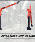 Heavy Duty Folding Truck Mounted Engine Hoist With 4000 Lb 12V Electric Winch And True 360 Swivel Jib Crane shown in quick recovery design.