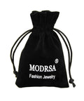 Black drawstring pouch with 'MODRSA Fashion Jewelry' text for 10 Pack 14G Stainless Steel Industrial Barbell Earrings Set