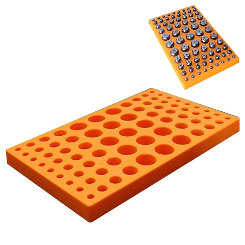 Heavy Duty Thickened Router Bit Storage Tray For ER25 ER32 C32 Collets Featuring 24 And 33 Millimeter Holes Orange PVC Organizer