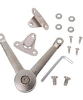 Hydraulic Cabinet Door Hinges With Adjustable Stop For Kitchen Cabinets, Quiet Lift Up Flap Stay Hardware, Polished Silver Finish