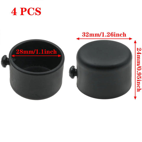 Heavy Duty Black Curtain Rod End Caps For One Point One Inch Diameter Rods Roman Head Finial Ends Metal Seals Set Of Four, 28mm