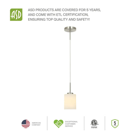 Mini Pendant Ceiling Light Fixture 60W E26 Socket 120V Dimmable Compatible With LED CFL Incandescent Bulbs ETL Listed