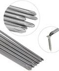 Six Piece One Quarter Inch Hex Shank Phillips Screwdriver Bits Set With Magnetic Cross Heads, Long 5.9 Inch Bits S2 Alloy Steel