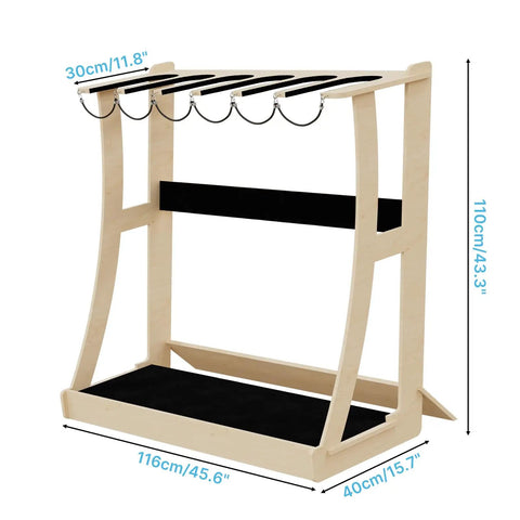 Easy Assembly Wooden Surfboard Rack For Six Boards With Foam Padding And Elastic Safety Straps Built Beefy For Serious Riders