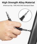 3 In 1 Allen Wrench Set Built Tough For DIY Projects And Bike Repair, 4mm hex key in use on bike frame, chrome plated steel, PVC handle