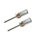 Tiny But Mighty N20 Micro Gear Motor 5V DC 30RPM Geared Motor For Robotics Set Of 3, two motors shown with D shaft detail