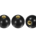 3 Pack Threaded Ball Knobs M8 Female Thread 30mm Diameter Thermoset Ball Knob For Lathe Machine Lawn Mowers Round Phenolic Brass Insert