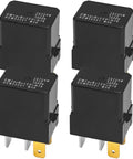 Pack Of Four 12V DC Automotive Relay With Four Pins, Multipurpose SPST Plug In Relay, OEM Style Replacement Compatible With CM1-aF-12V CM1a-R-12V-H78, Durable Auto Relay For Wiring Harnesses And Electrical Systems, four black relays