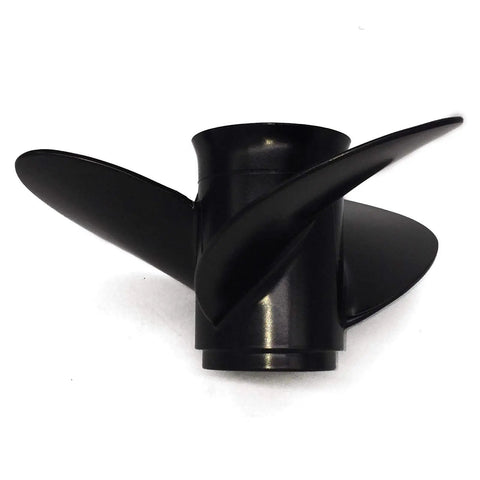 8.5 Inch Aluminum Propeller For Tohatsu Nissan Outboard Motors 8-9.8 HP, 3 Blade Black Powdercoated Aluminum, 12 Spline, Right Hand Rotation