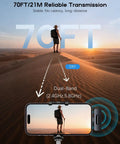 Ultra Clear Wireless Lavalier Microphone 2 Pack For iPhone Android with 70ft reliable transmission in desert setting