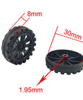 DIY RC Toy Wheel And Shaft Kit With 100 Black Plastic Wheels And 50 2Mm X 100Mm STEM Shafts For Cars Boats And Helicopters 30Mm By 8Mm Wheels