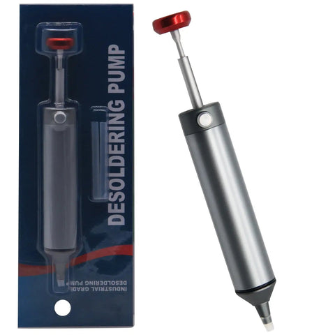 Heavy Duty Desoldering Pump With Strong Suction For PCB Repairs, DIY Friendly Manual Vacuum Solder Sucker, 50mm Silicone Nozzle