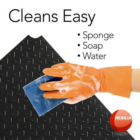Cleans Easy with sponge, soap, water on Heavy Duty Anti Slip Shelf Liner Set For Wire Shelving, 4 Pack, 18x48 Black Diamond Pattern