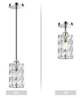Adjustable 1-Light Indoor Kitchen Island Pendant Light with 6-Inch Drum Glass Shade Modern Farmhouse Vibe Ceiling Fixture, off on view