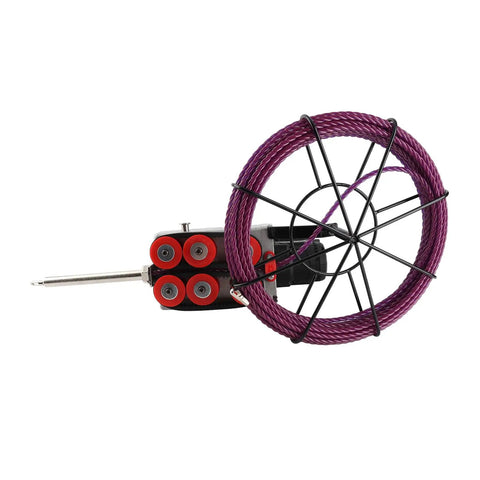 Heavy Duty Electric Pipe Threader Fueled By Peppy Brushless Motor And Sure Grip Handheld Shell with purple TEP cable.