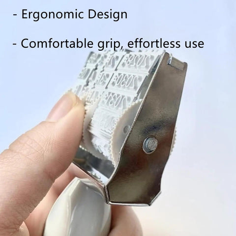 Slick Ergonomic Rubber Date Stamp With Comfortable Grip And Multifunctional Design For Scrapbooking And Office Documents Lets You Nail Down Dates With Zero Sweat On Craft Projects, close-up of ergonomic design.