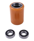 Svyoroo Electric Pallet Jack Wheel Replacement Part Fits Toyota 8HBW23 Forklift, durable orange load roller with bearings for repair.