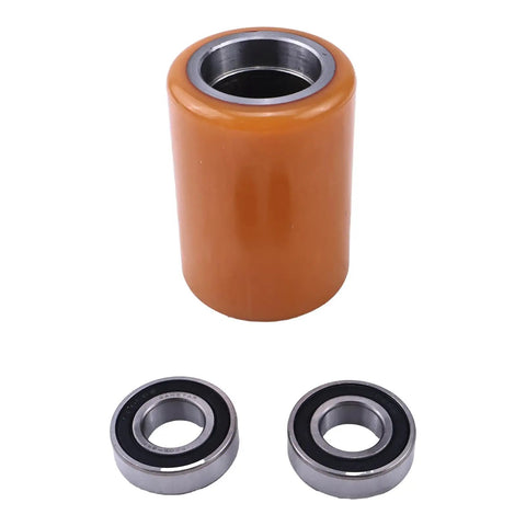 Svyoroo Electric Pallet Jack Wheel Replacement Part Fits Toyota 8HBW23 Forklift, durable orange load roller with bearings for repair.
