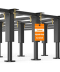 Adjustable Metal Bed Risers 6 Piece Set 10.2 To 16.5 Inches Tall showcasing thickened steel legs and adjustable range sign.