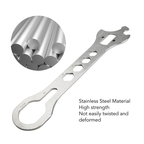 Stainless Steel Bottom Bracket Wrench For Bikes Multifunctional BB Removal And Installation Tool on white background