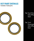 Front Driver And Passenger Wheel Seal Kit For Ford And Lincoln Vehicles, Includes Both Seals, Easy DIY Install, Reference 19743 And 4148