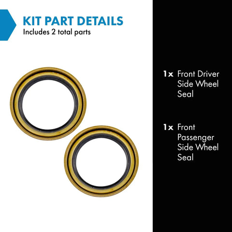 Front Driver And Passenger Wheel Seal Kit For Ford And Lincoln Vehicles, Includes Both Seals, Easy DIY Install, Reference 19743 And 4148