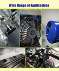 Kickass 115 Piece Silicone Hole Plugs Set with 10 Sizes used in various applications like fans, valves, and sink seals.