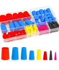 100 Count Silicone Rubber Tapered Plugs Set One Sixteenth To Five Eighths Inch Universal Size High Temperature Resistant