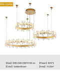 Modern LED s Gold Living Room Light Nordic Crystal Pendant Lighting for Bedroom Kitchen Lustre Moderno, size 30-60 cm, golden finish.