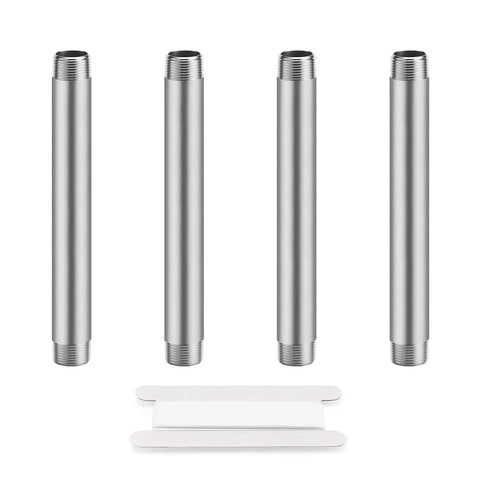 304 Stainless Steel Pipe Nipple Set Three Eighth NPT Male to Three Eighth NPT Male Heavy Duty SCH40 Pre Cut Six Inch Pipe for Plumbing Gas Hydraulic