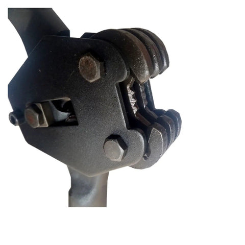 Close-up of hardened steel jaws on Heavy-Duty PET Strapping Machine Kit With Manual Tensioner And Sealer.