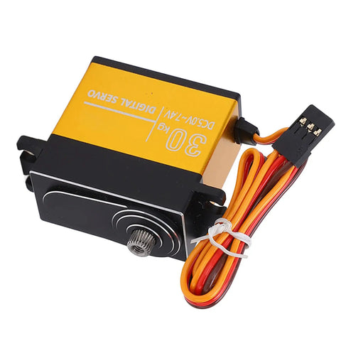 Knockout 30 Kg Digital RC Servo With Heavy Duty Metal Gears And Precision 25T Horn CNC Aluminum Case and wires.