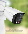 UltraHD 4K IP PoE AI Bullet Camera With 129 Degree Field Of View 49ft Color Night Vision Outdoor Security Cam mounted angle view.