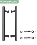Matte Black Stainless Steel Barn Door Handles 16 Inch Heavy Duty Door Pull Set For Sliding Barn Doors And Pocket Doors