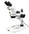 Binocular Stereo Zoom Microscope With 3.5X-45X Magnification, Pro-Grade Widefield Optics, 65mm Field Of View, 8-Inch Working Distance For Precision Inspection And Detailed Crafting on metal stand
