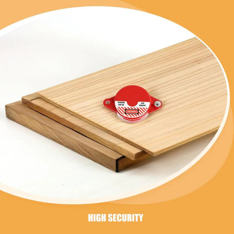 Valve Lockout Device 8 Pack High Security ABS Lockout for Gas and Water Valves Durable Tool on wooden surface