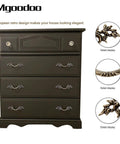 Five Piece Antique Bronze Drawer Handle Set 6.61 Inch Vintage Cabinet Pulls on black dresser, Euro Style French Provincial Hardware