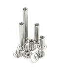 Kickass Chicago Screw Binding Kit With Nickel Plated Posts And Assorted Fasteners For Smooth Leather Crafting built tough screws display.